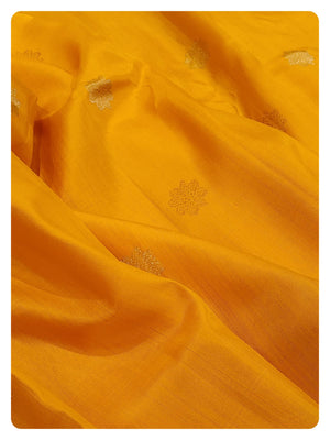 Traditional Yellow/Green Gadwal Silk Saree with a Contrast Green Handwork blouse