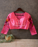 Pure Paithani Blouse in Rose Pink color