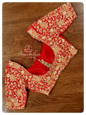 Red Heavy work Bridal blouse
