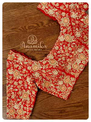 Red Heavy work Bridal blouse