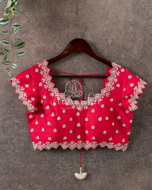 Silverish Grey Chikankari Georgette with contrast Pink blouse