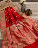 Laal pure Banarasi Silk saree