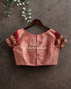 Beautiful Banarasi Brocade blouse with net sleeves and intricately designed work