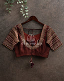 Chocolate Brown Blouse with beautiful gold embroidery