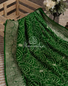 Green Banarasi Chiffon saree with all over embroidery work
