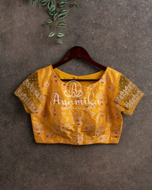 Hot Pink Banarasi georgette saree with pichwai pallu and pure brocade blouse