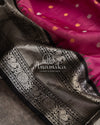 Royal Gadwal Pattu saree in a beautiful pink/black combination