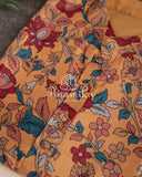 Lovely Kalamkari Kurta on Silk base fabric in peachish mustard color