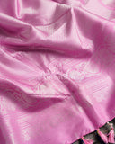 A grand Purple Gadwal Saree with Light baby pink Border