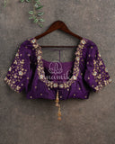 Royal Gadwal Pattu saree in a unique combination of grey/purple