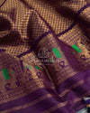 Royal Gadwal Pattu saree in a unique combination of grey/purple