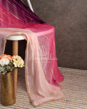 3 Shaded georgette saree in peach, pink and burgundy.