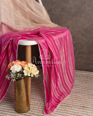 Shaded georgette saree in light peach & hot pink shades