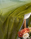 Shaded georgette saree in light blue and mehendi green shades