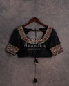 Black Blouse with intricately designed multi color thread work - Stunning !