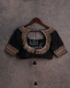 Black Blouse with intricately designed multi color thread work - Stunning !