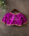 Purple Blouse with simple yet elegant embroidery