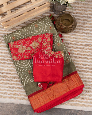 Hot Pink Silk Kota saree with a kalamkari silk blouse