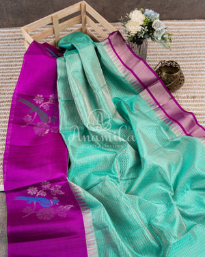 Hot Pink Silk Kota saree with a kalamkari silk blouse