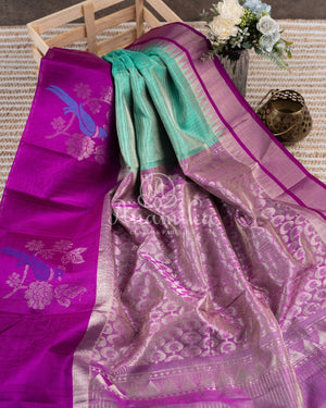 Hot Pink Silk Kota saree with a kalamkari silk blouse