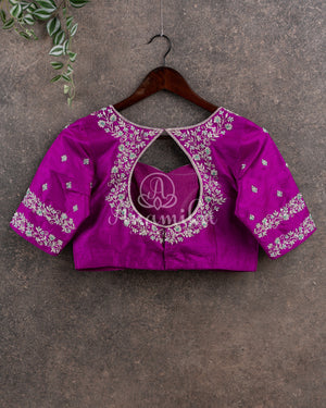 Hot Pink Silk Kota saree with a kalamkari silk blouse