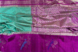 Hot Pink Silk Kota saree with a kalamkari silk blouse