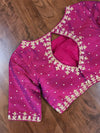 Pinkish Purple Gold Zardosi work Blouse