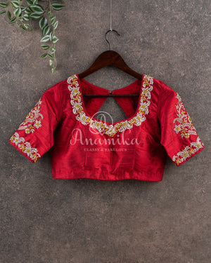 Beautiful Golden Tissue Kuppadam saree with contrast red border