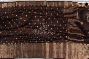 Coffee Brown Silk Kota saree with a kalamkari silk blouse