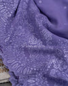Lovely Lavender Georgette Chikankari saree with scallop border