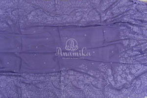 Lovely Lavender Georgette Chikankari saree with scallop border