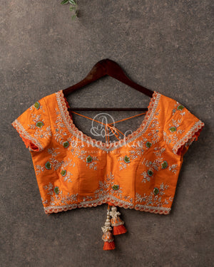 Mango Yellow short sleeves blouse with beautifully designed embroidery