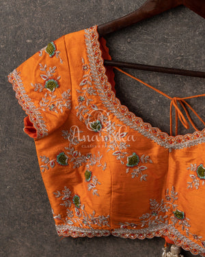 Mango Yellow short sleeves blouse with beautifully designed embroidery