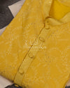 Pastel Yellow Embroidered Kurta on Chanderi Silk Kurta