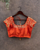 Beautiful Gadwal pattu saree in brown/orange combination