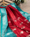 Venkatagiri pattu saree in a classic red and blue combination