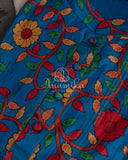 Beautiful Dark Blue Kalamkari Kurta on Silk base fabric