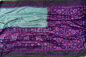 Blue/Purple Twill Silk saree paired with an intricately designed blouse