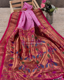 Shades oh Pink Bandini Pure Silk saree with a lovely paithani border