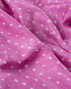 Shades oh Pink Bandini Pure Silk saree with a lovely paithani border