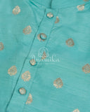 Beautiful Blue Chanderi Kurta with zari woven buttas