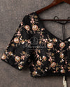 Black Elbow sleeves blouse with beautiful embroidery