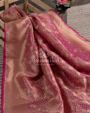 Pink Kora Tissue Saree with a stunning pink tissue blouse