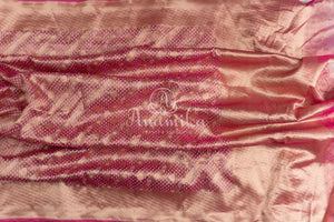 Pink Kora Tissue Saree with a stunning pink tissue blouse