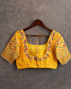 Royal Purple Banarasi saree with a graceful yellow border