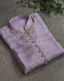 Lavender Chanderi Silk Kurta with embroidery