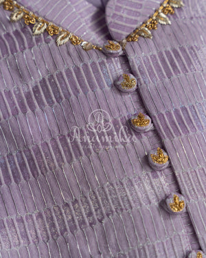 Lavender Chanderi Silk Kurta with embroidery