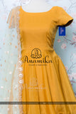 Mustard Organza Long Dress