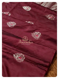 Chocolate Color Soft Silk Saree with Hot pink blouse