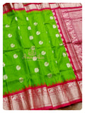 Green/Pink Gadwal Saree with Pink blouse